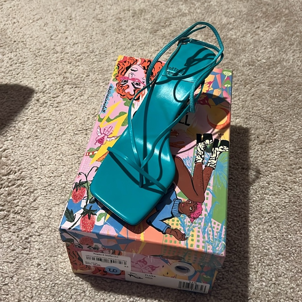 Jeffrey Campbell Fluxx Heeled Sandal. Aqua. 8.5. Brand new! In original box :)